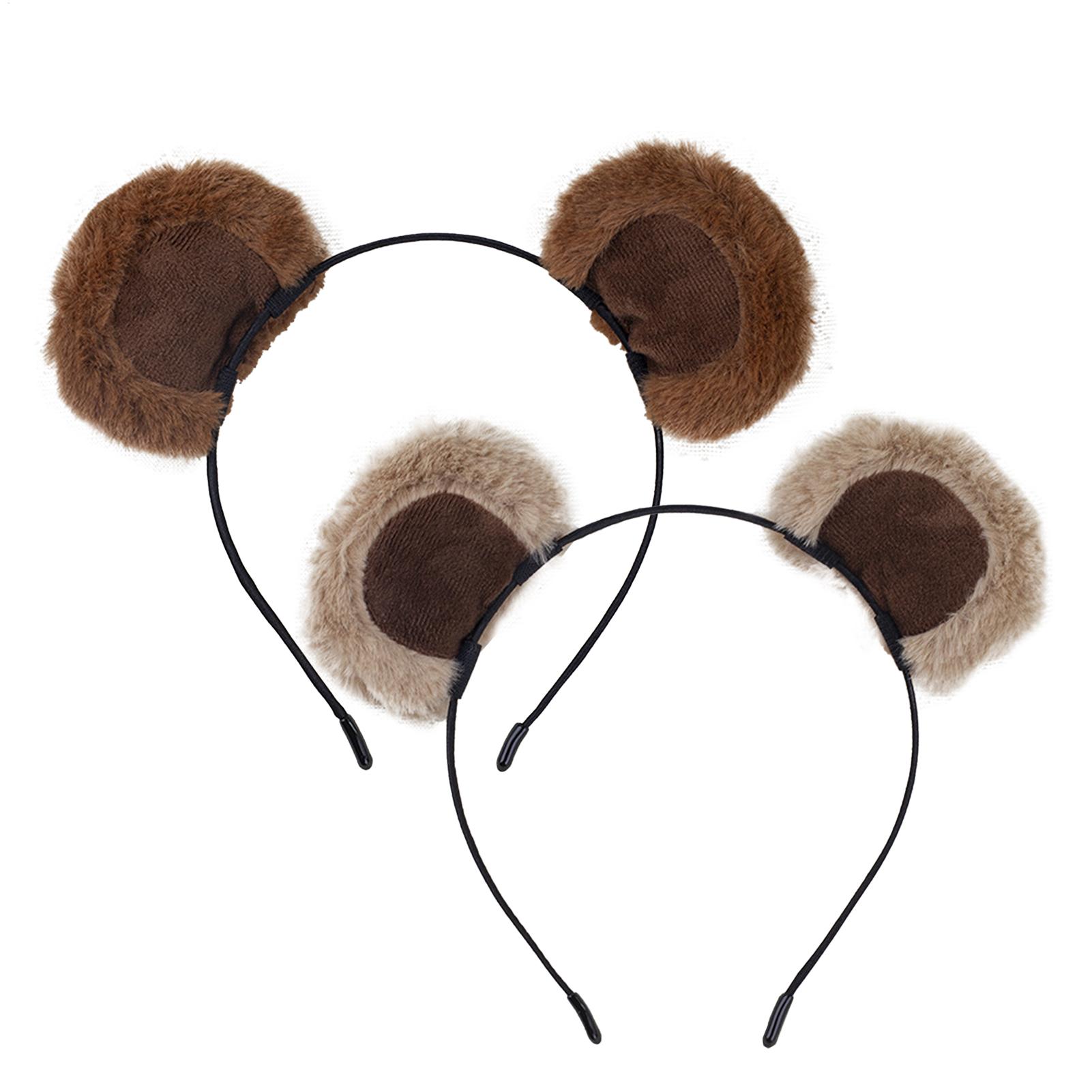 Travel Accessories For 10 Year Old Girl - Bandeaux en peluche avec oreilles d'ours,