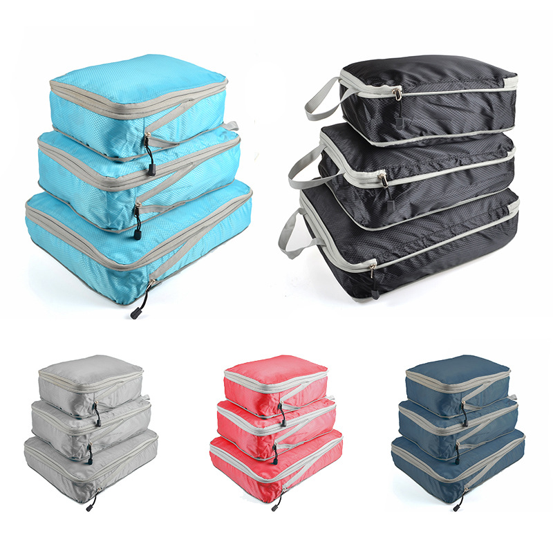 Travel Ziplock Bags - Cubes d'emballage pliables et compressibles, sac