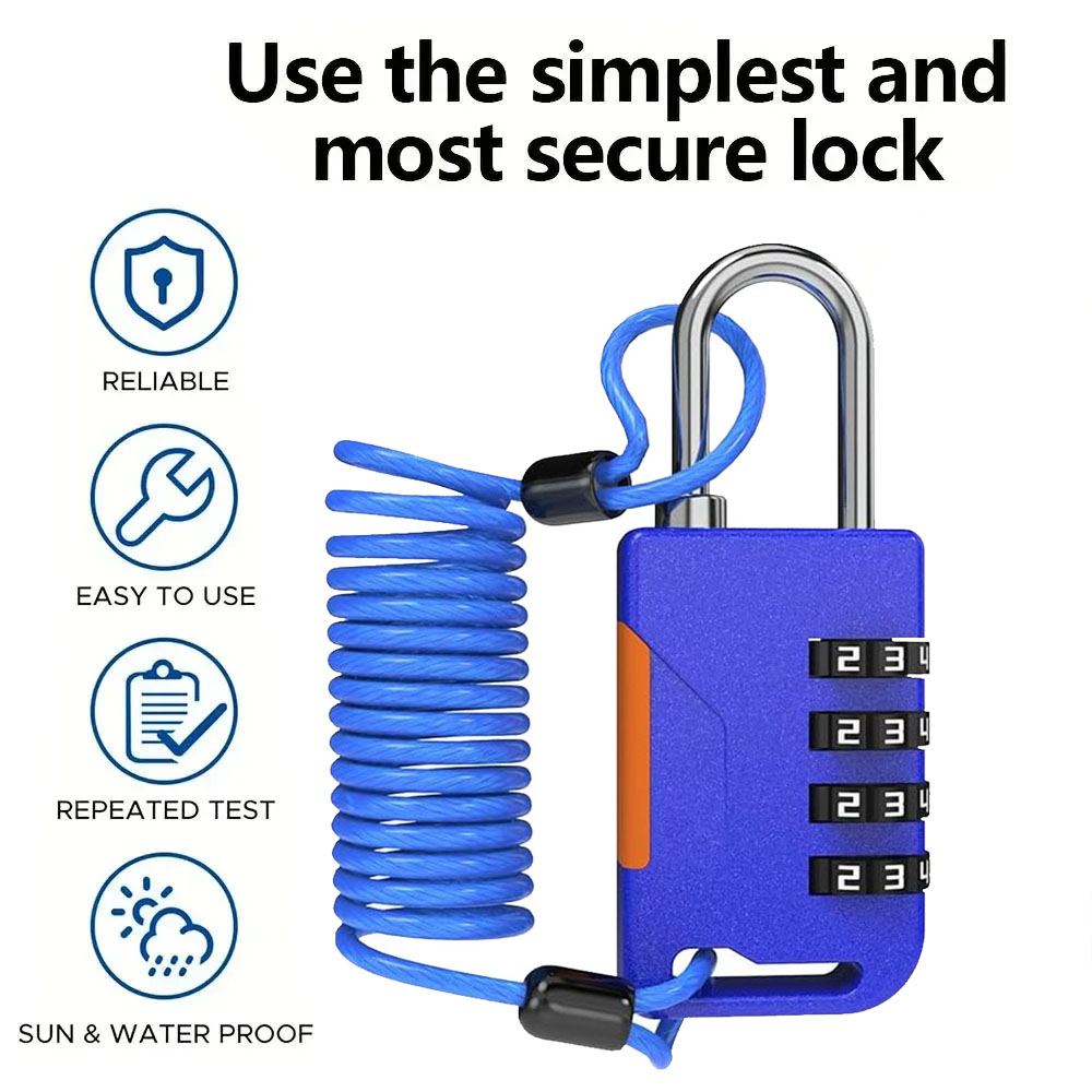 Cable Lock Combination - Cadenas à combinaison à 4 chiffres